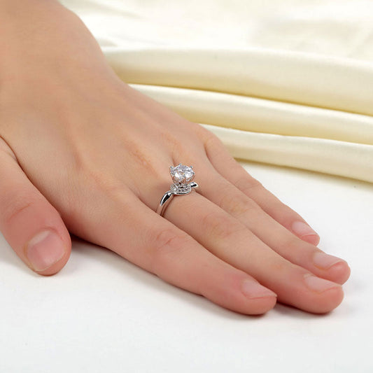 1.25 CT. Round Brilliant Cut Simulated Diamond Halo Ring in Sterling Silver