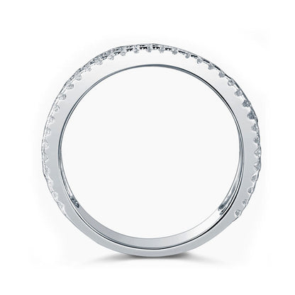 Semi Eternity Simulated Diamond Triple Band in Sterling Silver