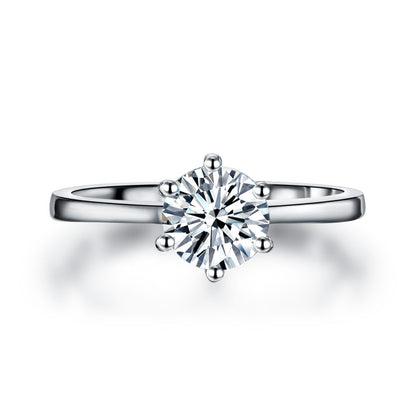1 CT. Round Simulated Diamond Solitaire Engagement Ring in Sterling Silver