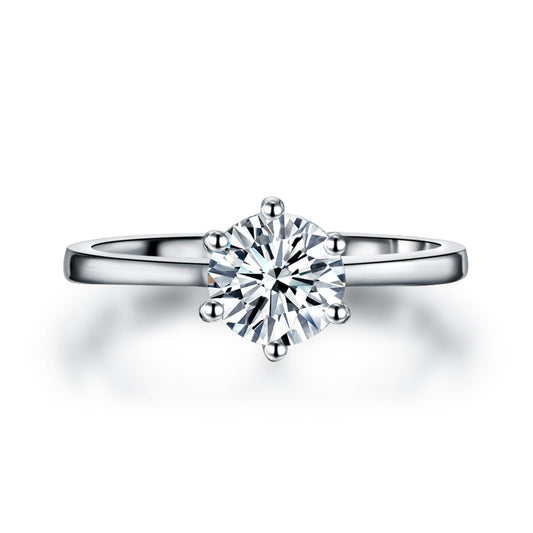 1 CT. Round Simulated Diamond Solitaire Engagement Ring in Sterling Silver