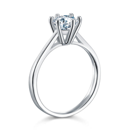 1 CT. Round Simulated Diamond Solitaire Engagement Ring in Sterling Silver