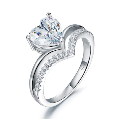 2 CT. Heart Cut Simulated Diamond Engagement Ring in Sterling Silver