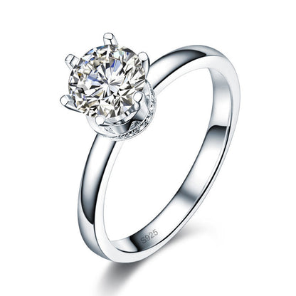 1 CT. Round Moissanite Diamond Bottom Halo Engagement Ring in Sterling Silver