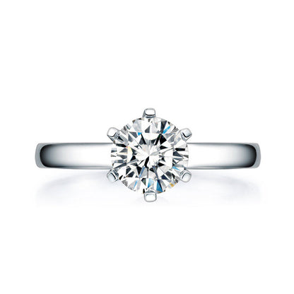 1 CT. Round Moissanite Diamond Bottom Halo Engagement Ring in Sterling Silver