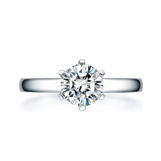 1 CT. Round Moissanite Diamond Bottom Halo Engagement Ring in Sterling Silver