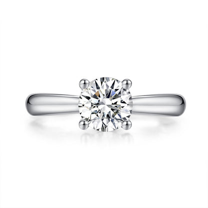 1 CT. Round Moissanite Diamond Solitaire Engagement Ring in Sterling Silver