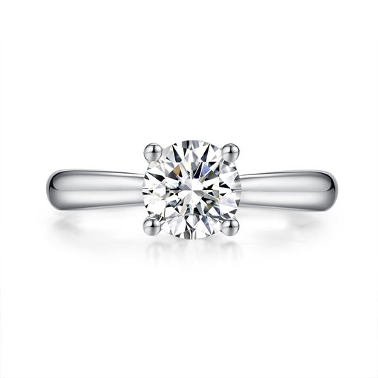 1 CT. Round Moissanite Diamond Solitaire Engagement Ring in Sterling Silver