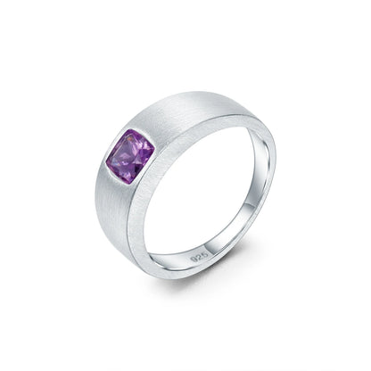 Anillo de plata de ley con piedras preciosas