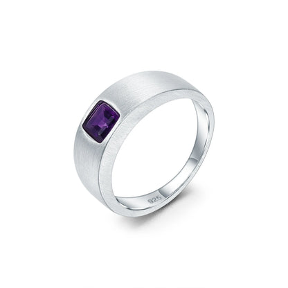 Anillo de plata de ley con piedras preciosas