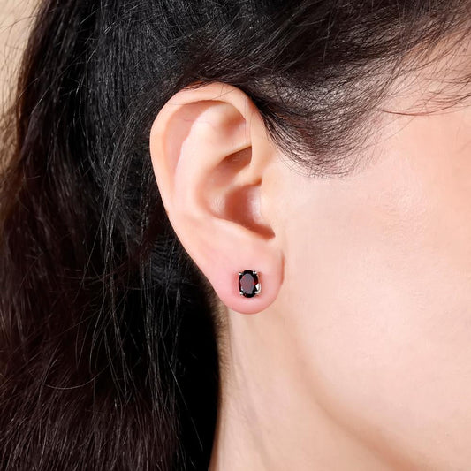 GRACE 2 CT. Oval Red Garnet Stud Earrings in Gold or Sterling Silver