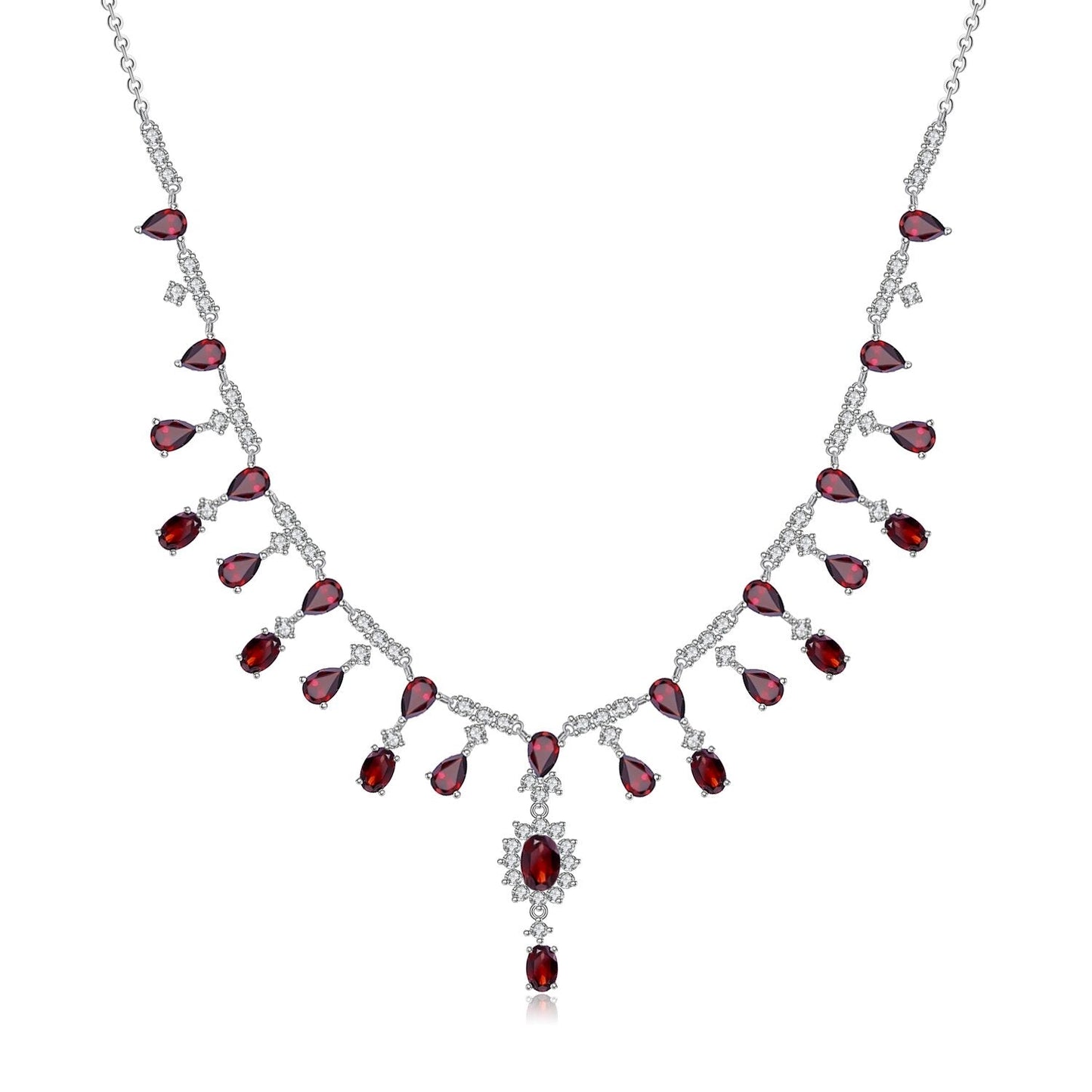 GRACE Bridal Gemstone Necklace in Sterling Silver