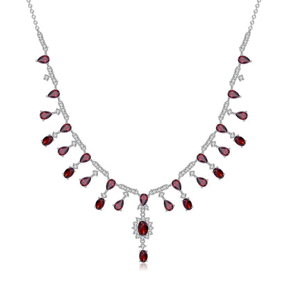 GRACE Bridal Gemstone Necklace in Sterling Silver