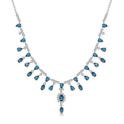 GRACE Bridal Gemstone Necklace in Sterling Silver