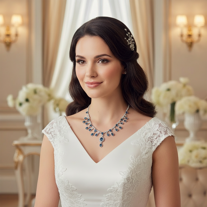 GRACE Bridal Gemstone Necklace in Sterling Silver