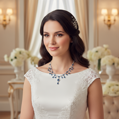 GRACE Bridal Gemstone Necklace in Sterling Silver