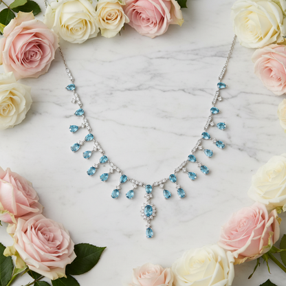 GRACE Bridal Gemstone Necklace in Sterling Silver