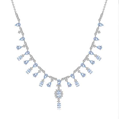 GRACE Bridal Gemstone Necklace in Sterling Silver