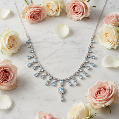 GRACE Bridal Gemstone Necklace in Sterling Silver