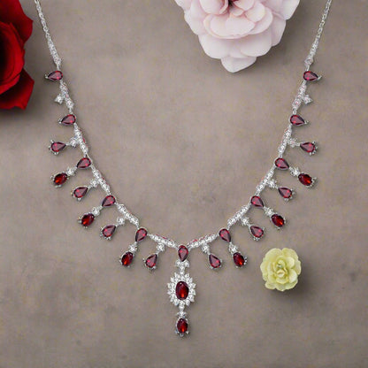 GRACE Bridal Gemstone Necklace in Sterling Silver