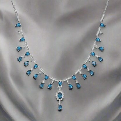 GRACE Bridal Gemstone Necklace in Sterling Silver