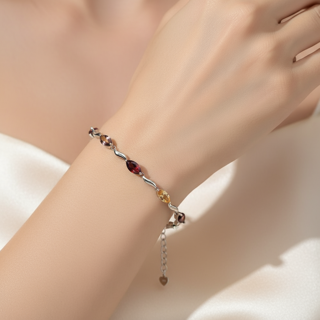 GRACE Gemstone Bracelet in Sterling Silver