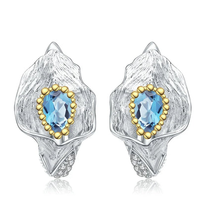 GRACE Gemstone Calla Lily Earrings in Sterling Silver