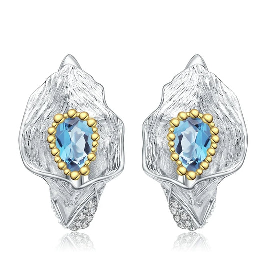 GRACE Gemstone Calla Lily Earrings in Sterling Silver