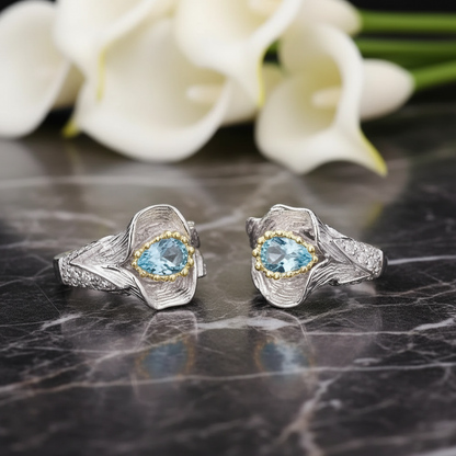 GRACE Gemstone Calla Lily Earrings in Sterling Silver