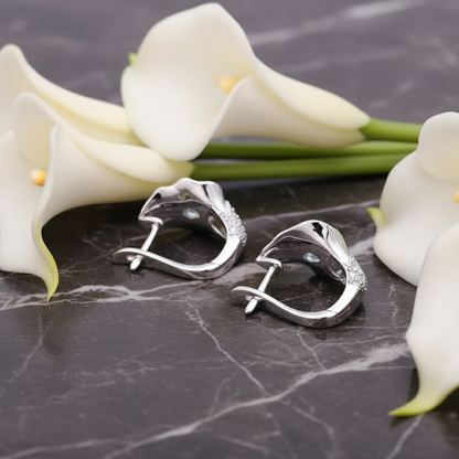 GRACE Gemstone Calla Lily Earrings in Sterling Silver