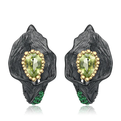 GRACE Gemstone Calla Lily Earrings in Sterling Silver