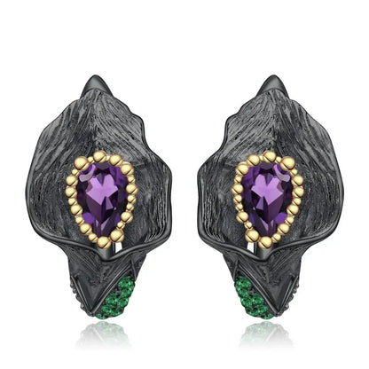 GRACE Gemstone Calla Lily Earrings in Sterling Silver
