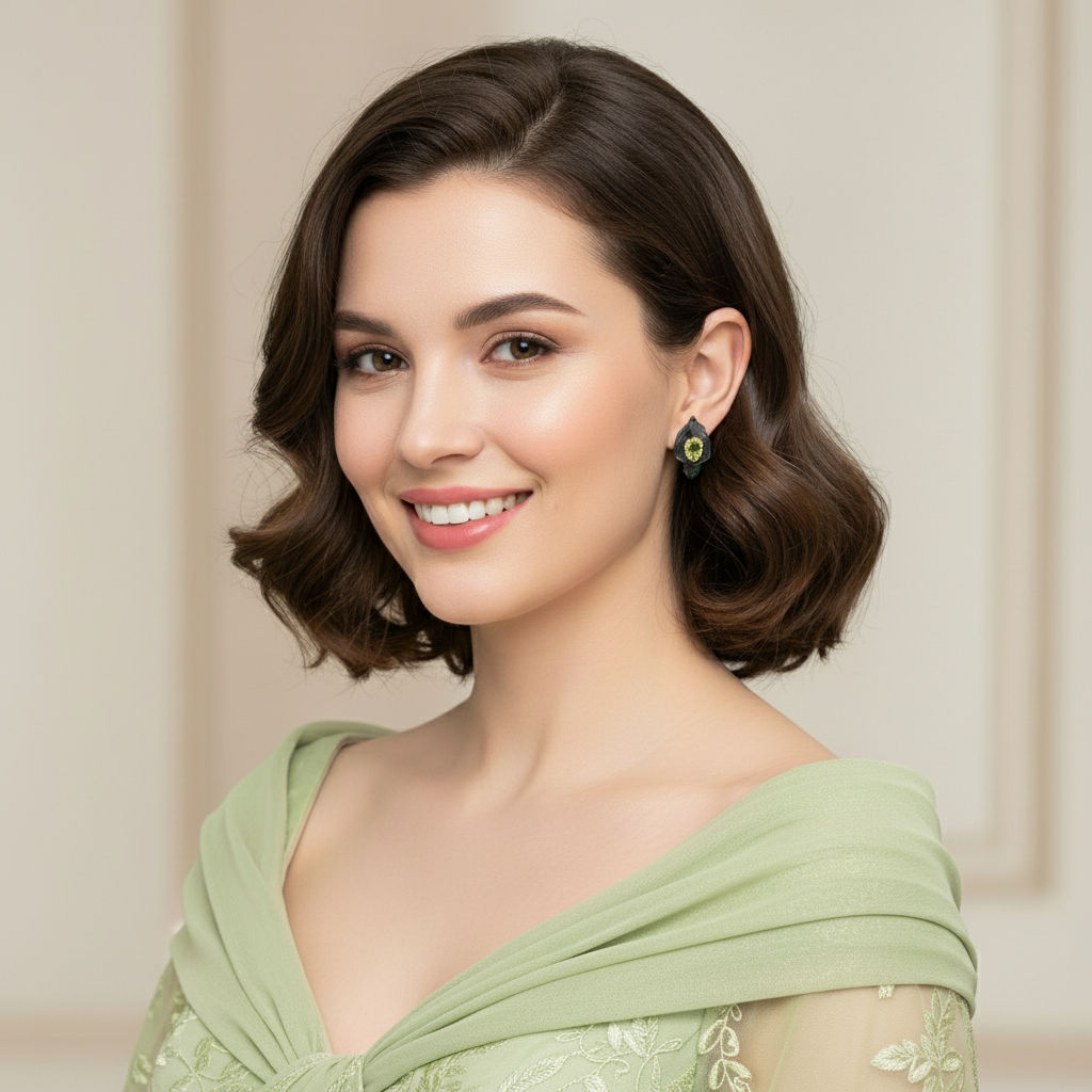 GRACE Gemstone Calla Lily Earrings in Sterling Silver