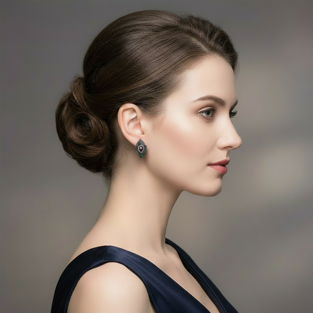 GRACE Gemstone Calla Lily Earrings in Sterling Silver