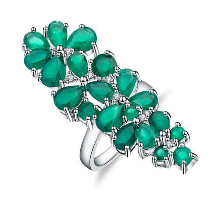 GRACE Gemstone Cluster Cocktail Ring in Sterling Silver