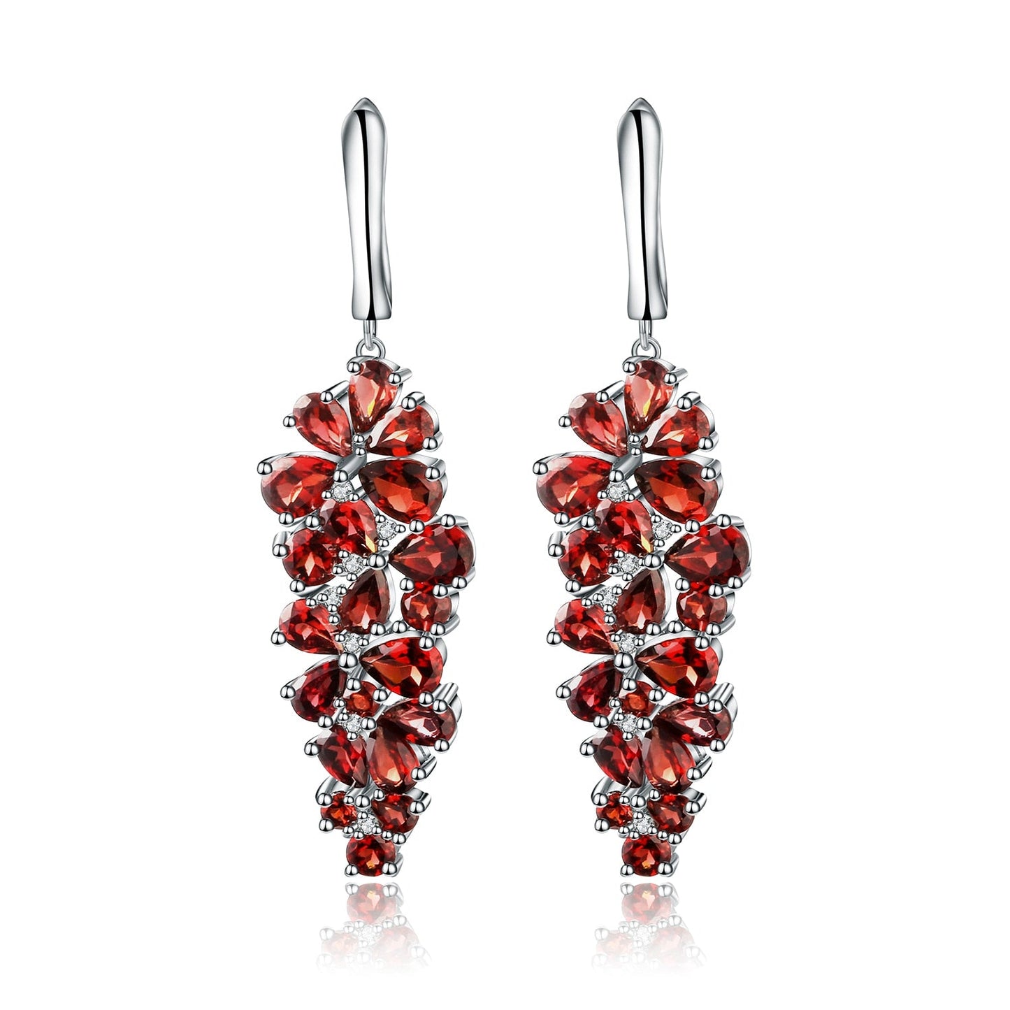 Pendientes colgantes con piedras preciosas GRACE en plata de ley