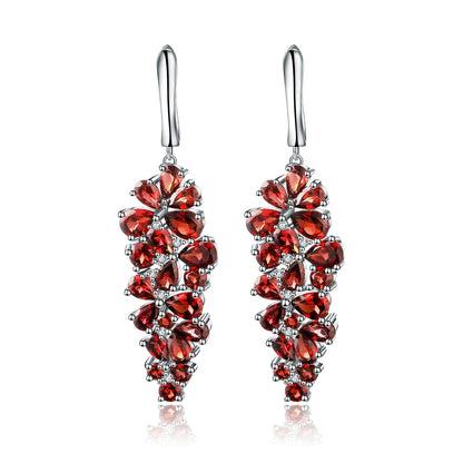 Pendientes colgantes con piedras preciosas GRACE en plata de ley