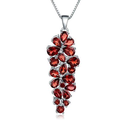 GRACE Gemstone Cluster Pendant Necklace in Sterling Silver
