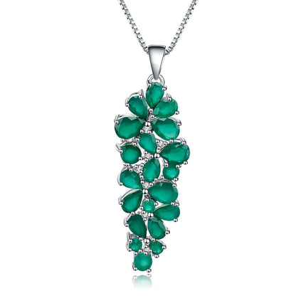 GRACE Gemstone Cluster Pendant Necklace in Sterling Silver