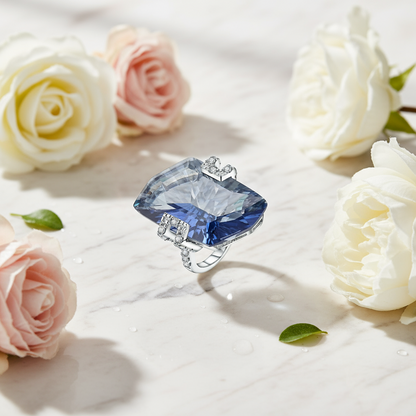 GRACE Gemstone Cocktail Ring in Sterling Silver