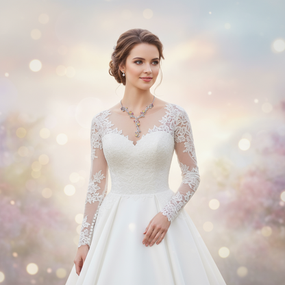 GRACE Gemstone Floral Necklace in Sterling Silver