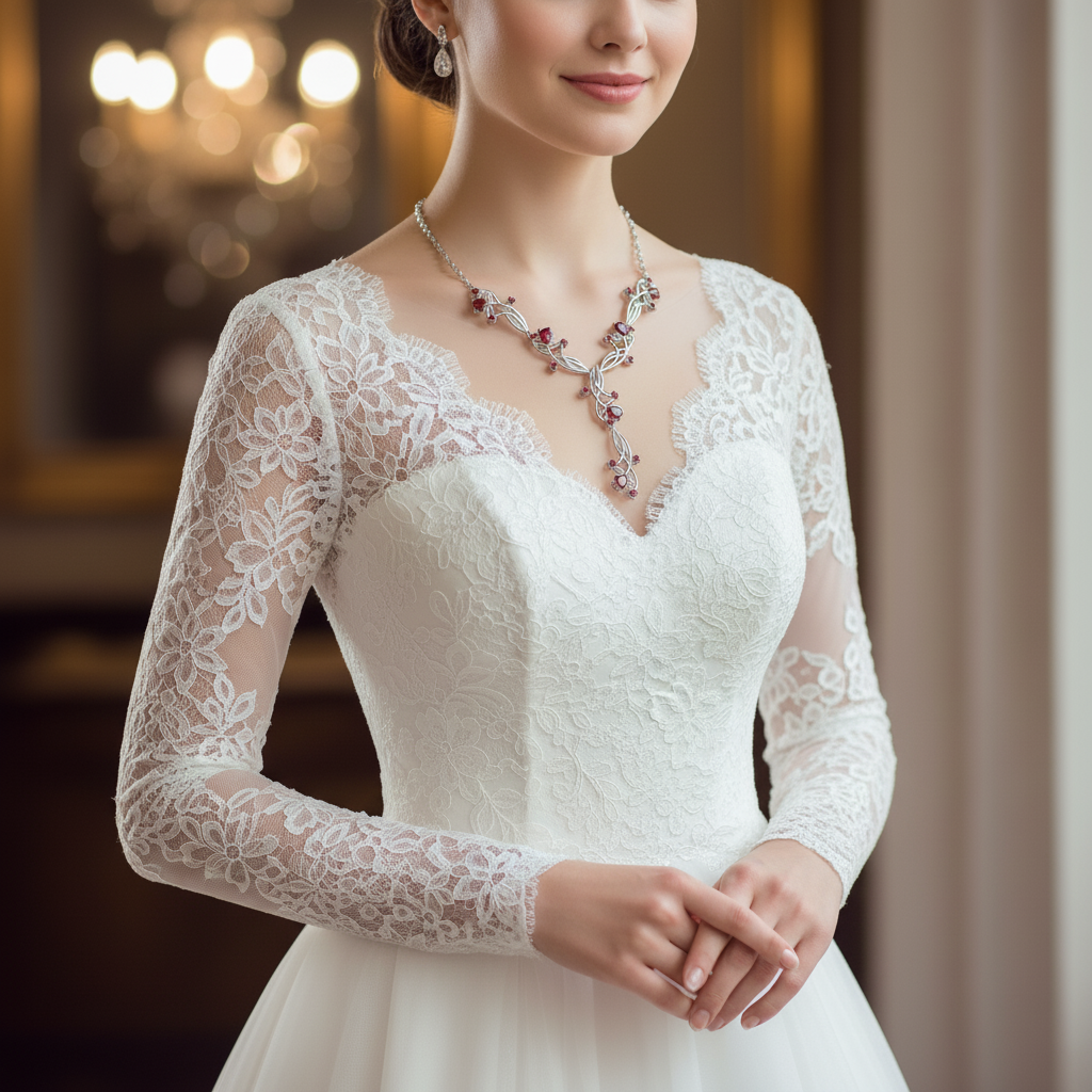 GRACE Gemstone Floral Necklace in Sterling Silver