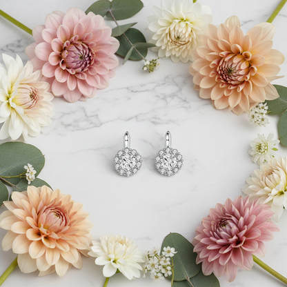 GRACE Gemstone Flower Cluster Earrings in Sterling Silver