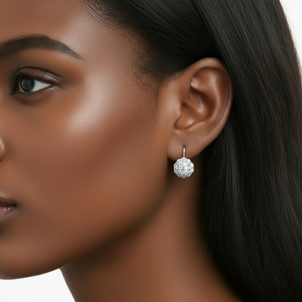 GRACE Gemstone Flower Cluster Earrings in Sterling Silver