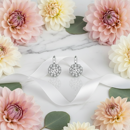 GRACE Gemstone Flower Cluster Earrings in Sterling Silver