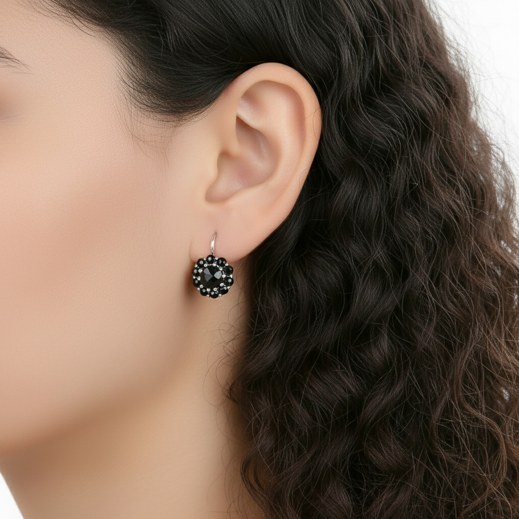 GRACE Gemstone Flower Cluster Earrings in Sterling Silver