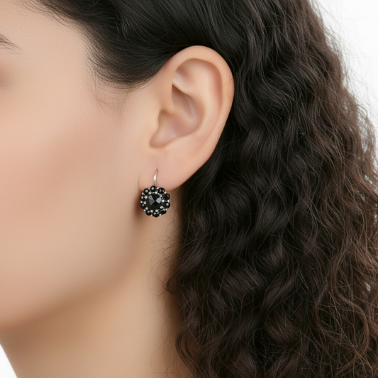 GRACE Gemstone Flower Cluster Earrings in Sterling Silver