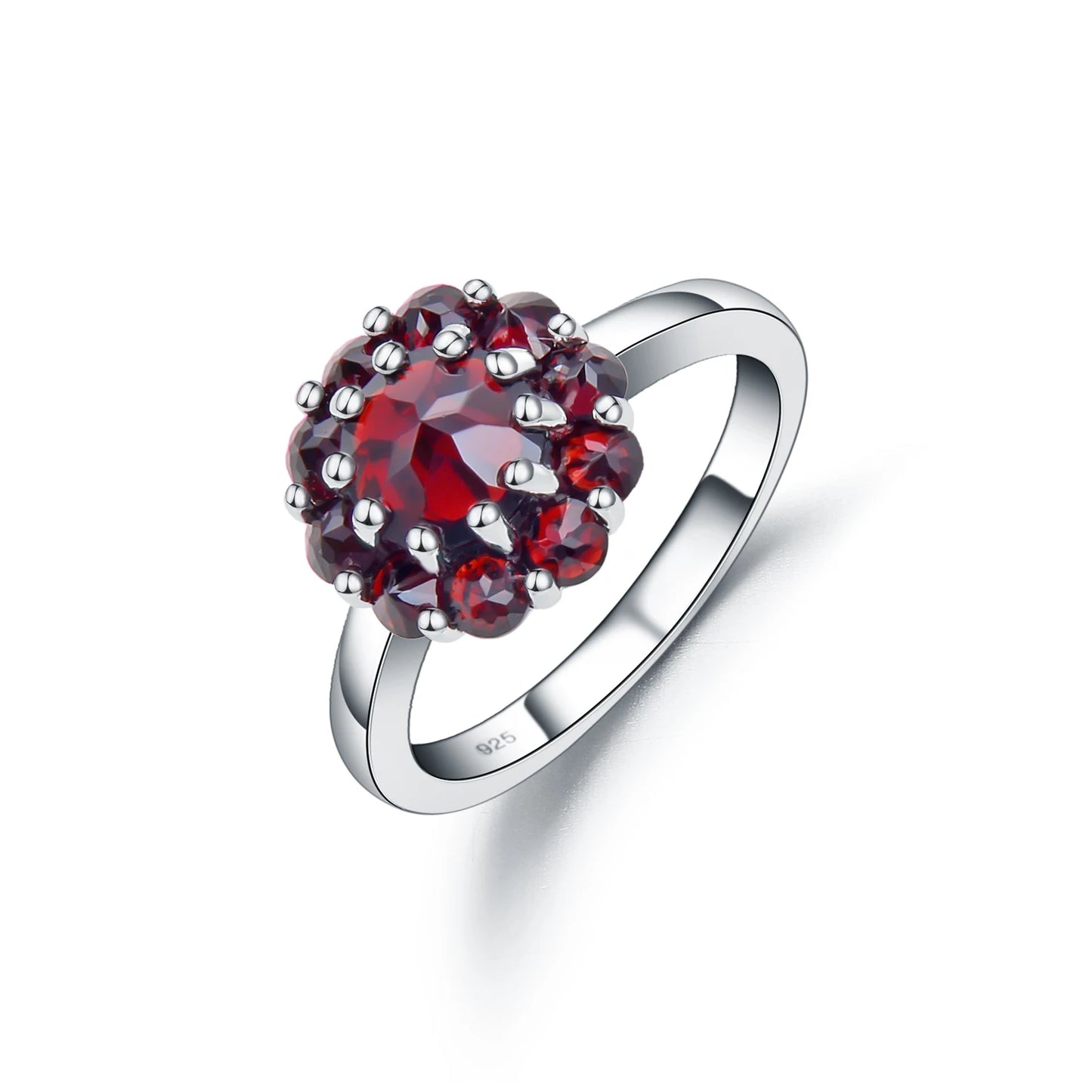 GRACE Gemstone Flower Cluster Ring in Sterling Silver