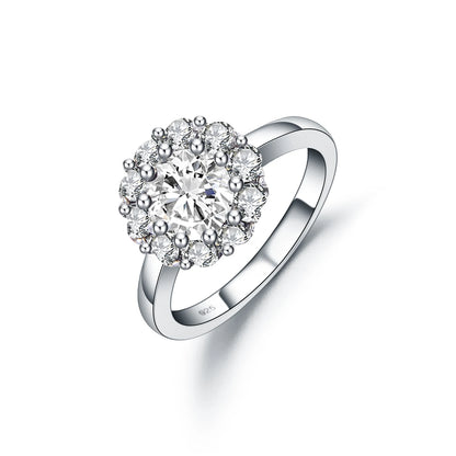 GRACE Gemstone Flower Cluster Ring in Sterling Silver