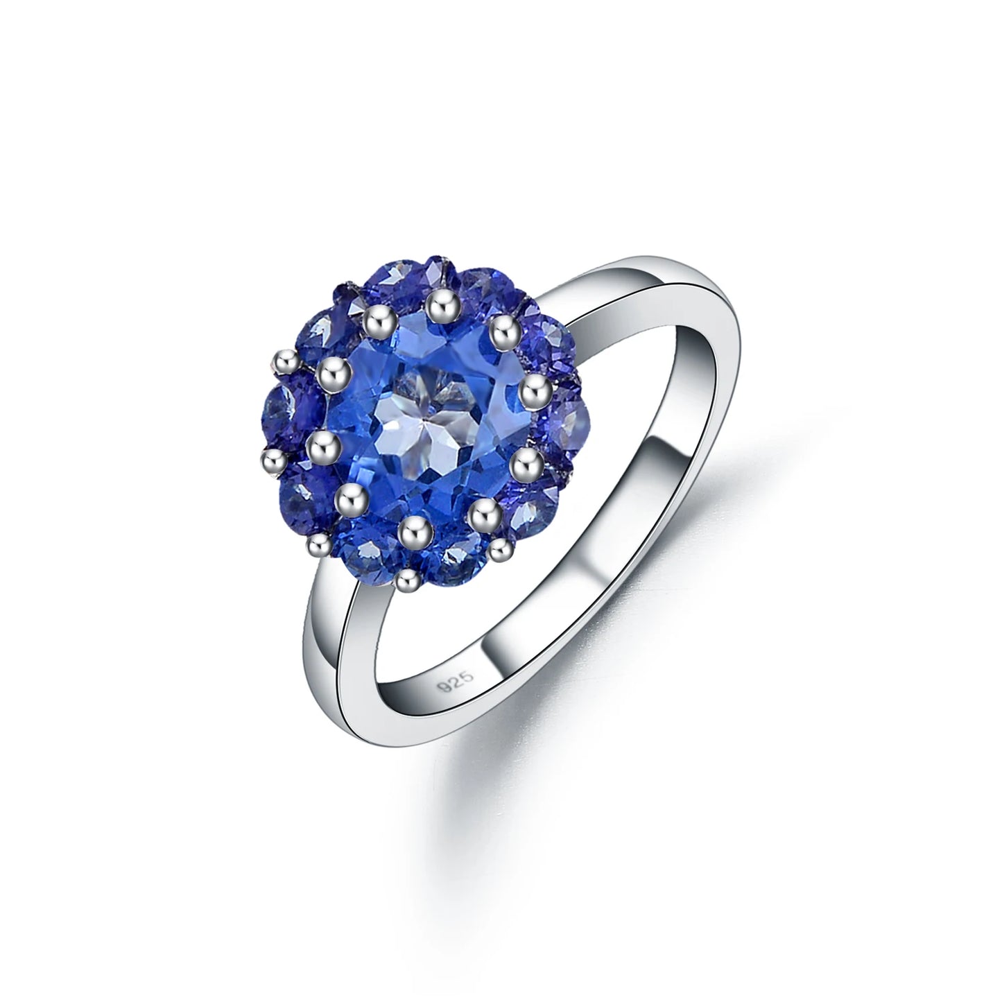 GRACE Gemstone Flower Cluster Ring in Sterling Silver