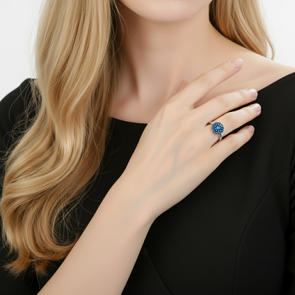 GRACE Gemstone Flower Cluster Ring in Sterling Silver